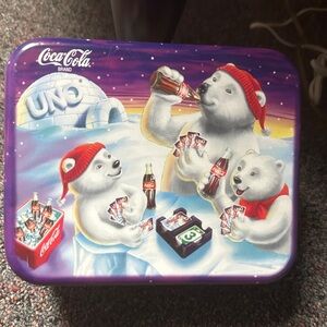 Vintage Coca Cola polar bear Uno set